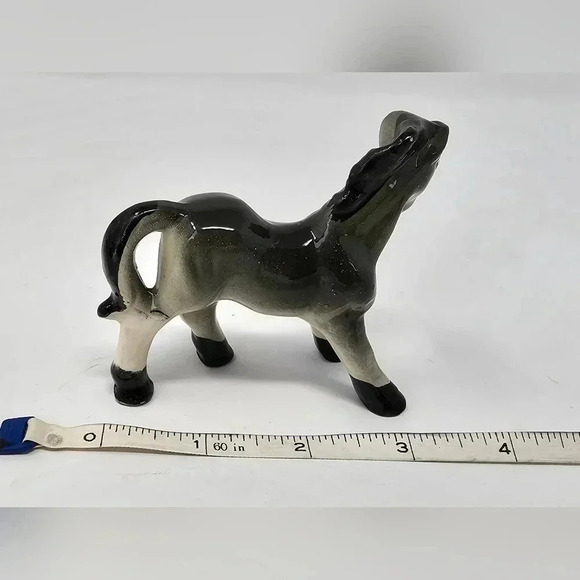 Vintage 3” Gray Horse Pony Porcelain Glossy Ceramic Figurine Japan - Picture 7 of 8